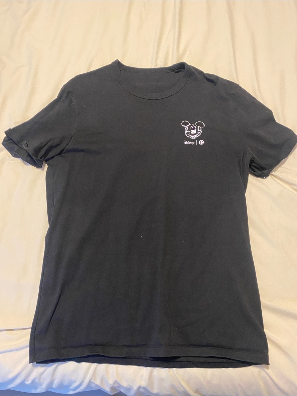 lululemon athletica Black Short Sleeve Tee with White Mickey Chest Graphic